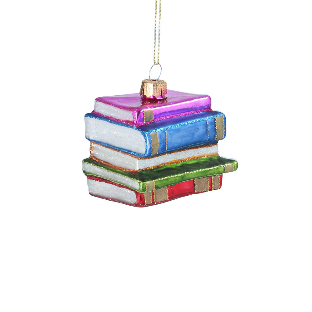 Stack of Books Glass Decoration