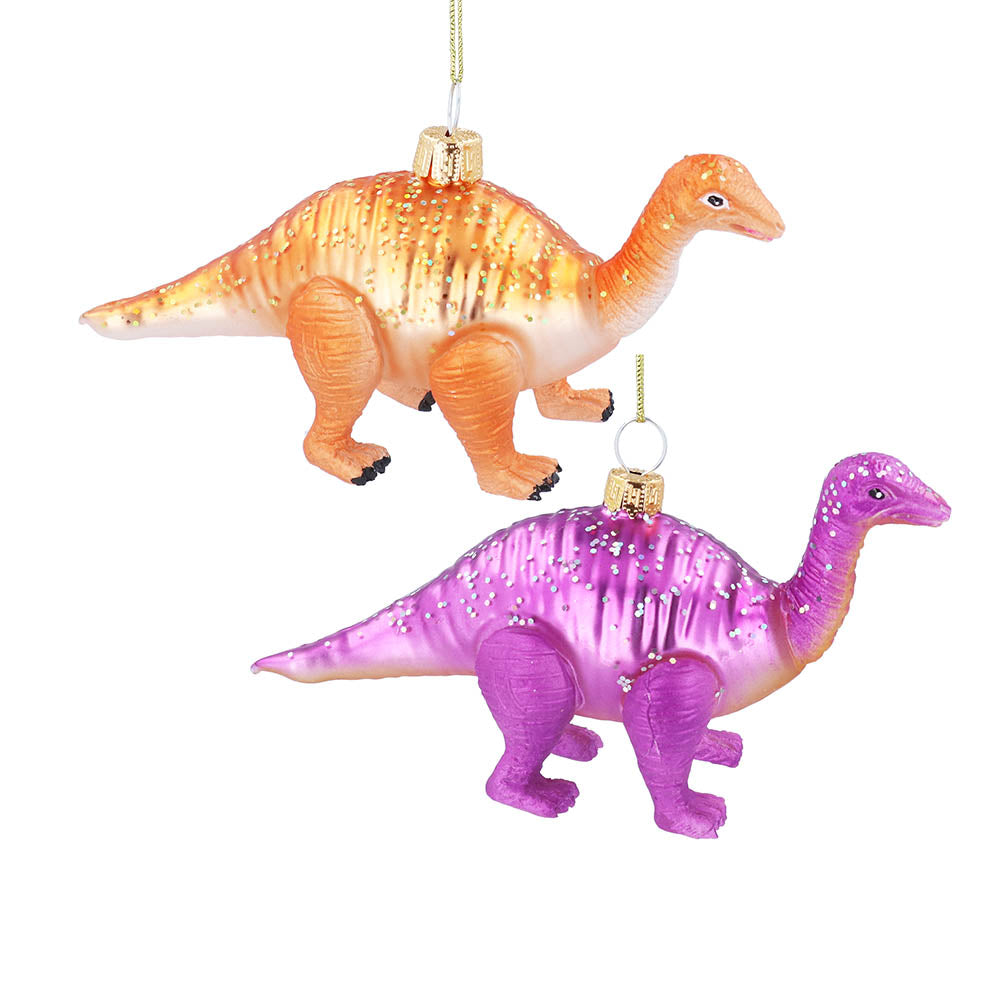 Orange/Purple Glass Dinosaur Decoration