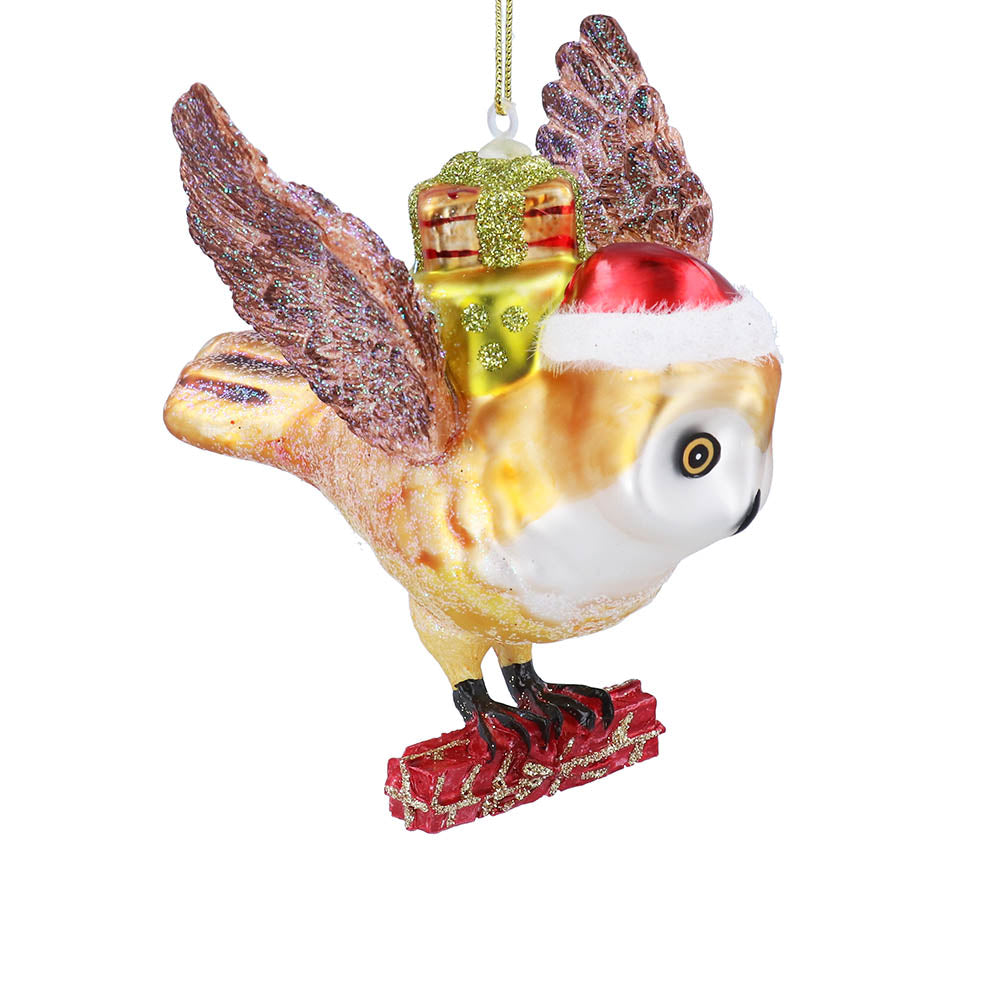 Flying Owl with Gifts Decoration