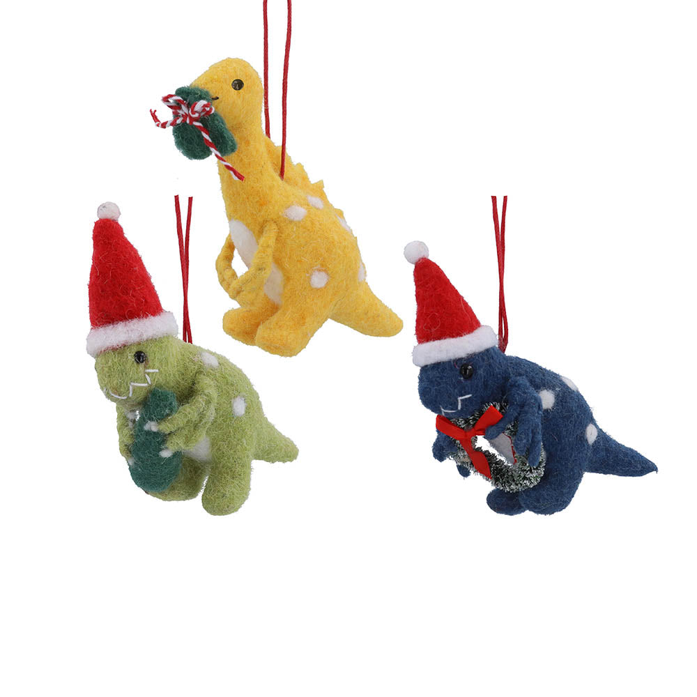 Bright Spotted Wool Dinosaur Decoration