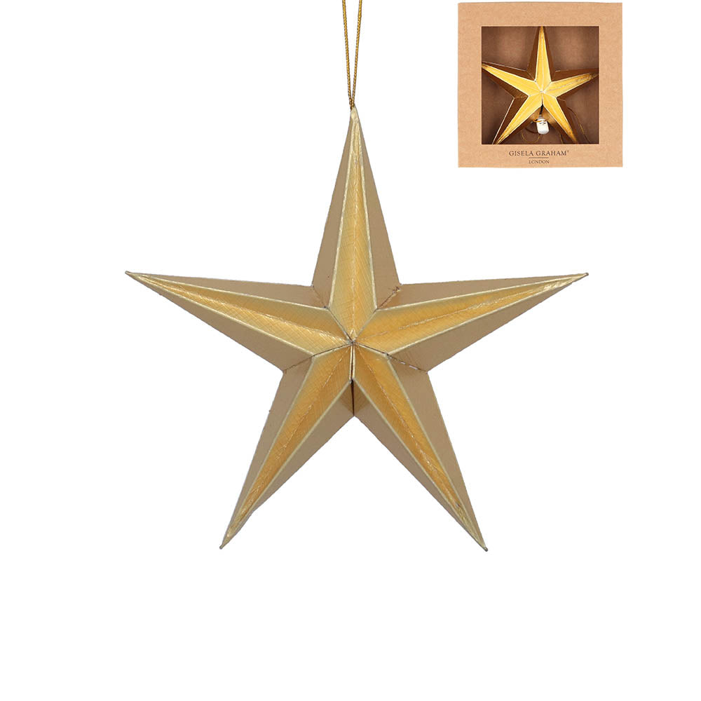 Gold Paper 5-Point Star Decoration