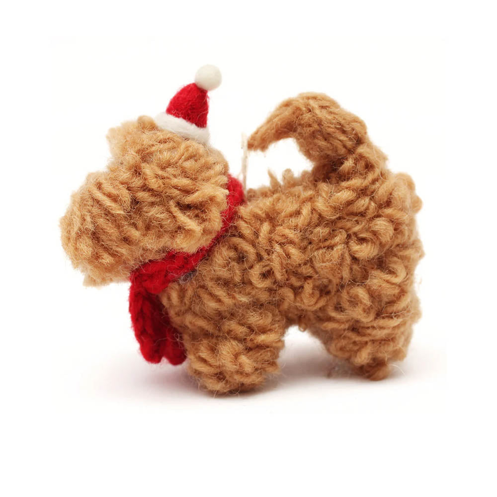 Cockapoo with Hat & Scarf Felt Decoration