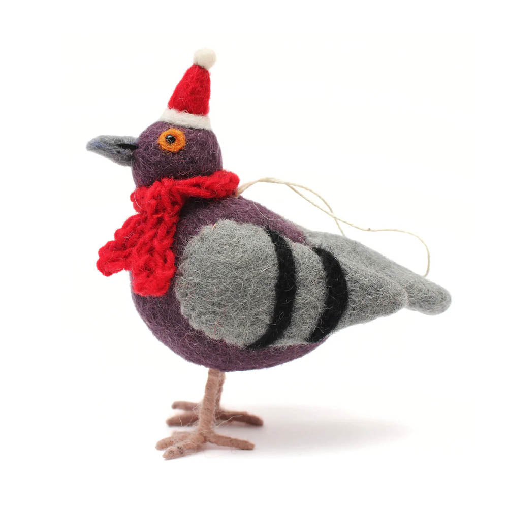 Pigeon with Hat & Scarf Felt Decoration