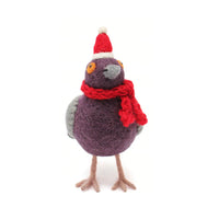 Pigeon with Hat & Scarf Felt Decoration