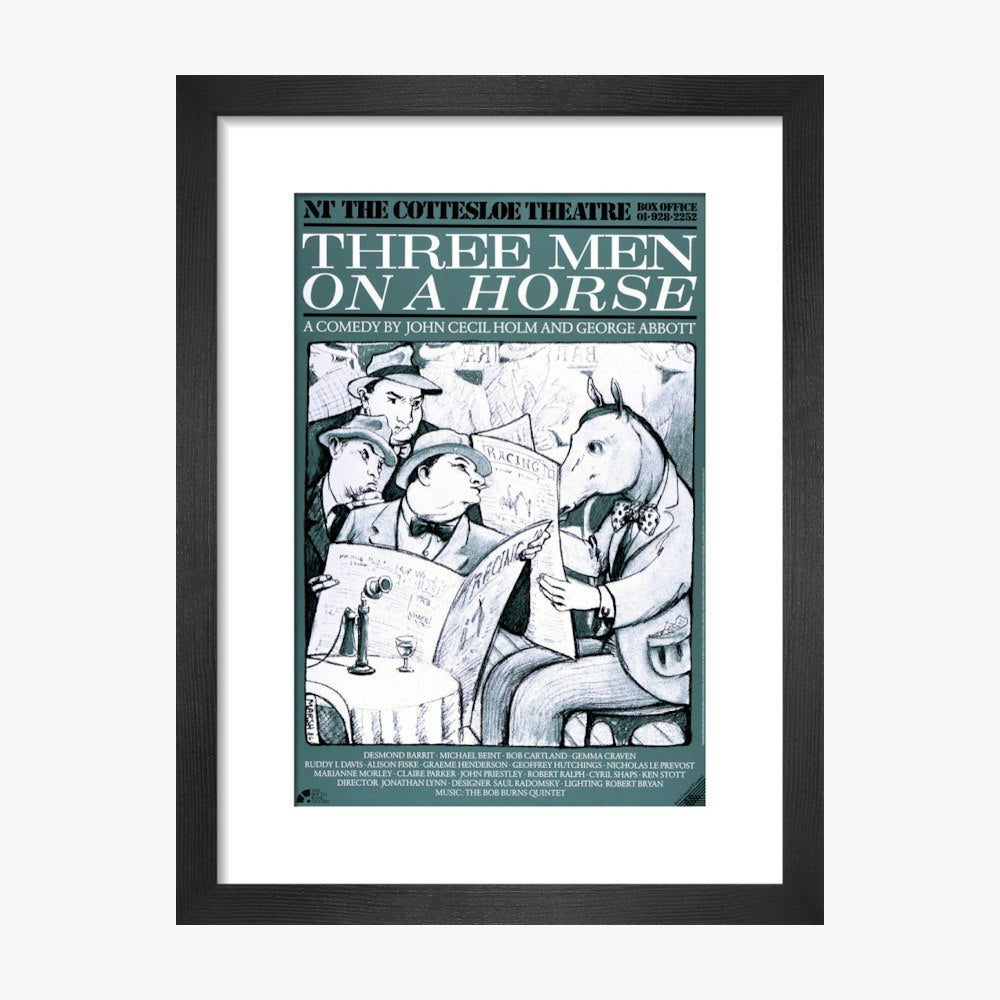 Three Men on a Horse 1987 Print