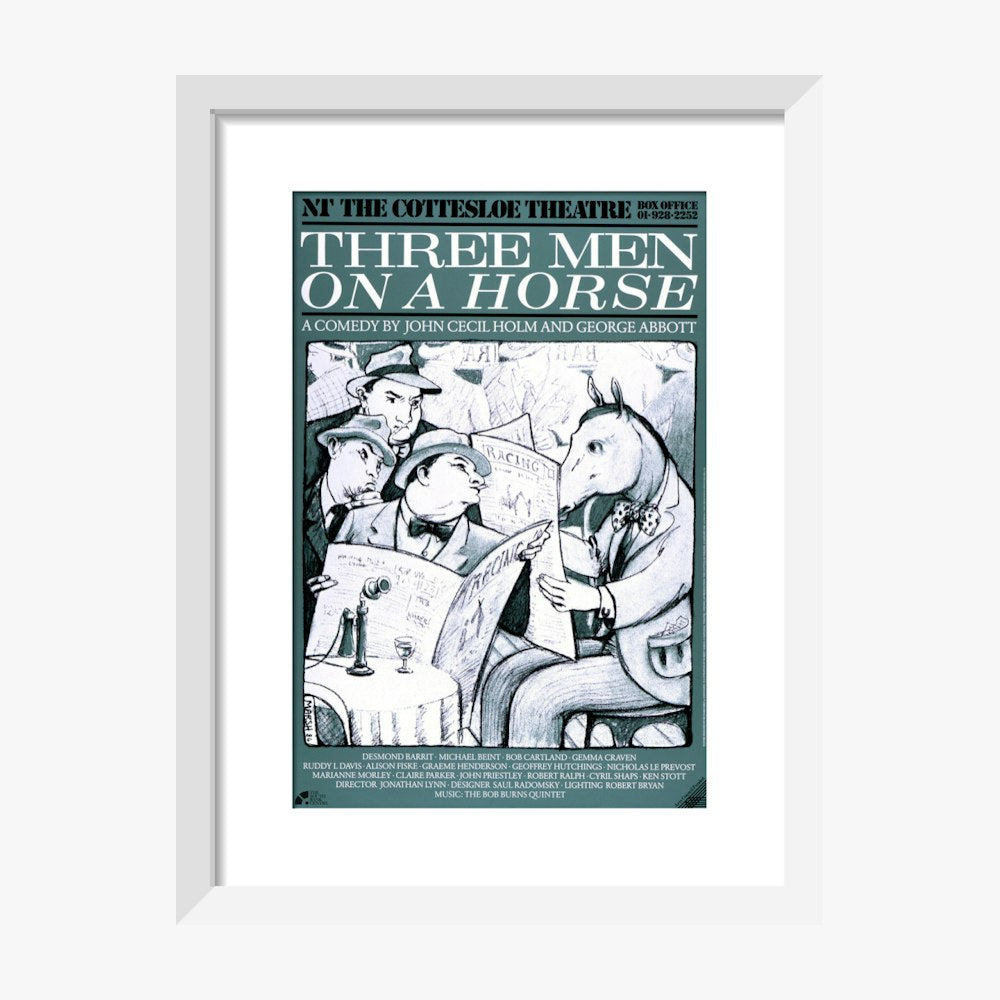Three Men on a Horse 1987 Print