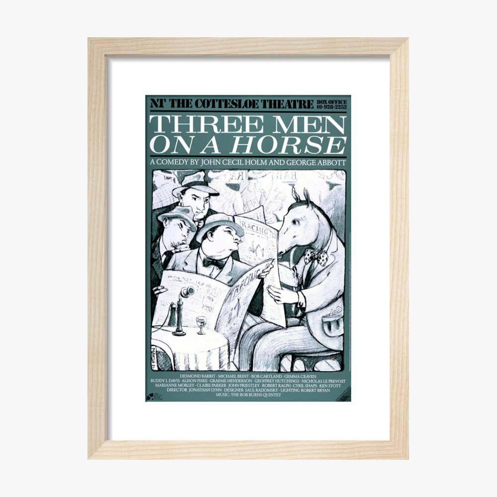 Three Men on a Horse 1987 Print