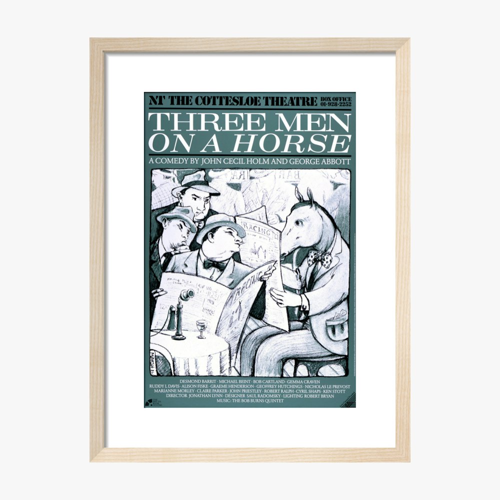 Three Men on a Horse 1987 Print