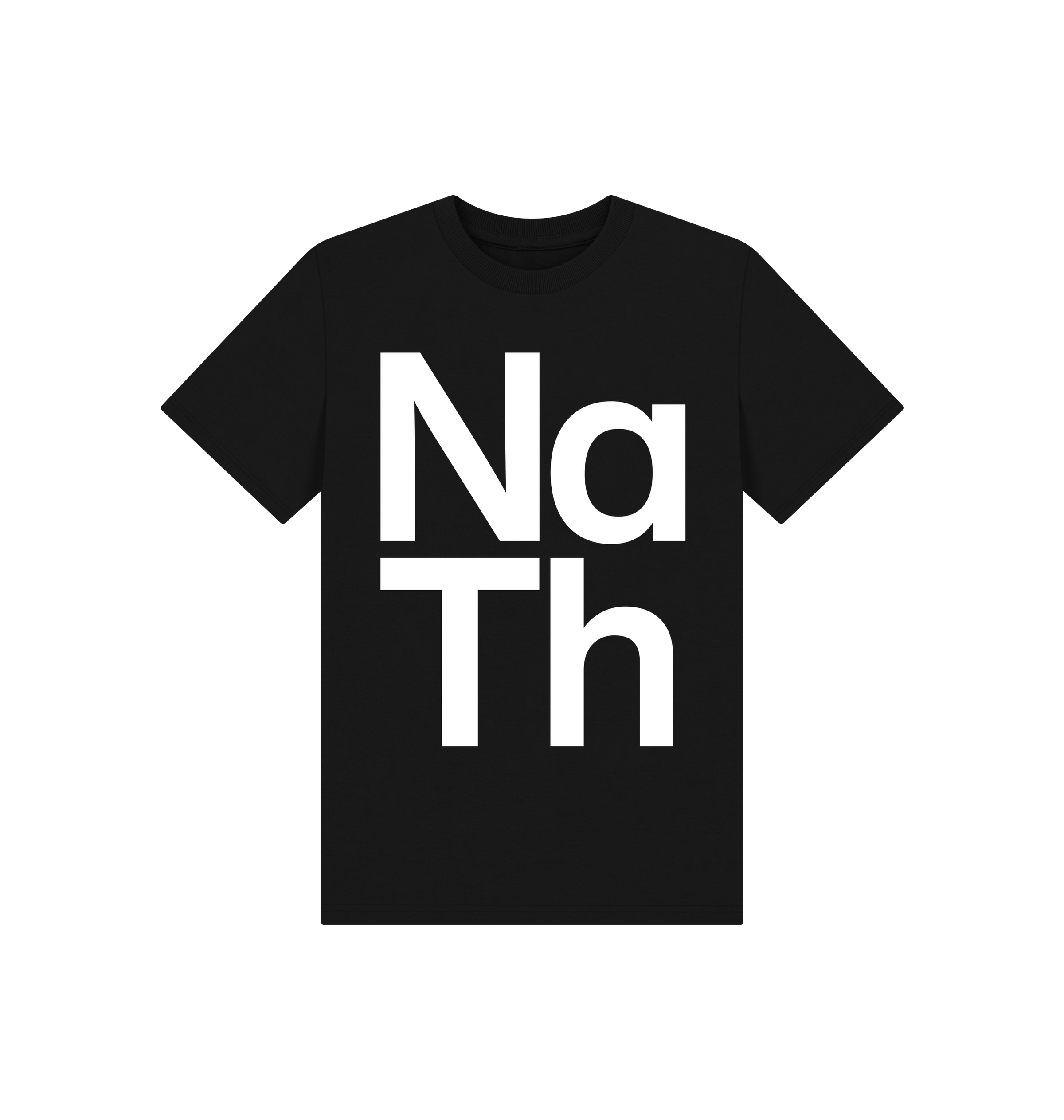 Black Printed Kids T-Shirt Front