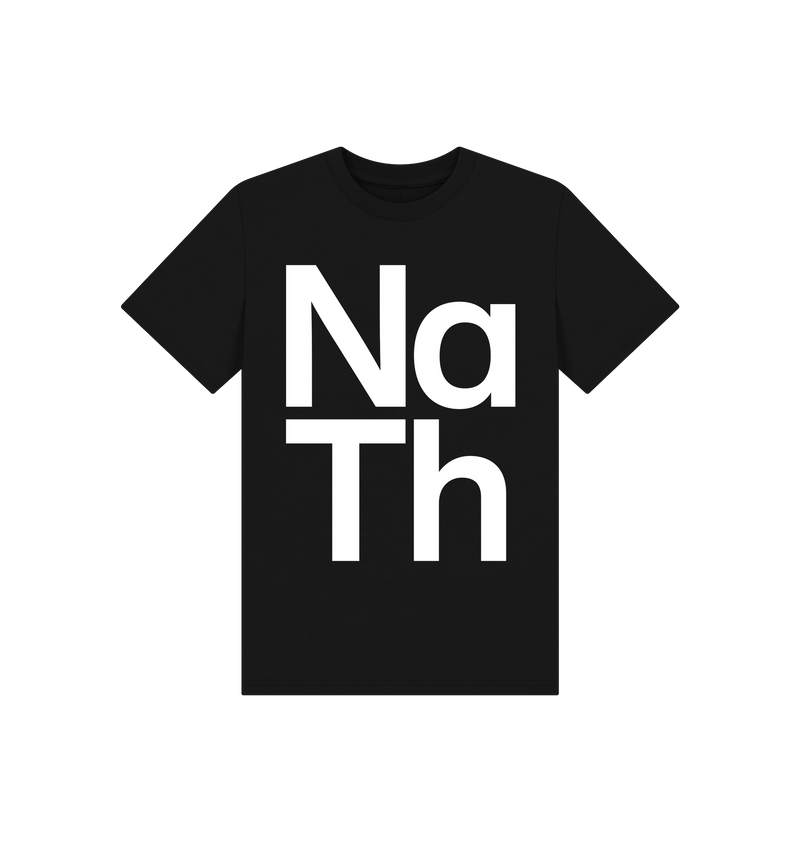 Black Printed Kids T-Shirt Front