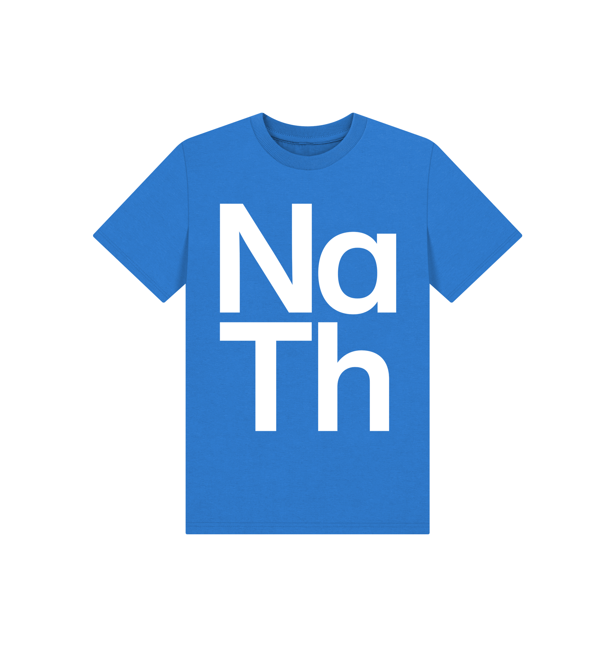 Bright Blue Printed Kids T-Shirt Front