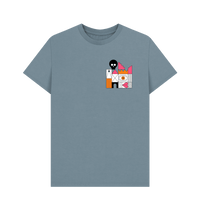 Stone Blue Printed T-shirt Front
