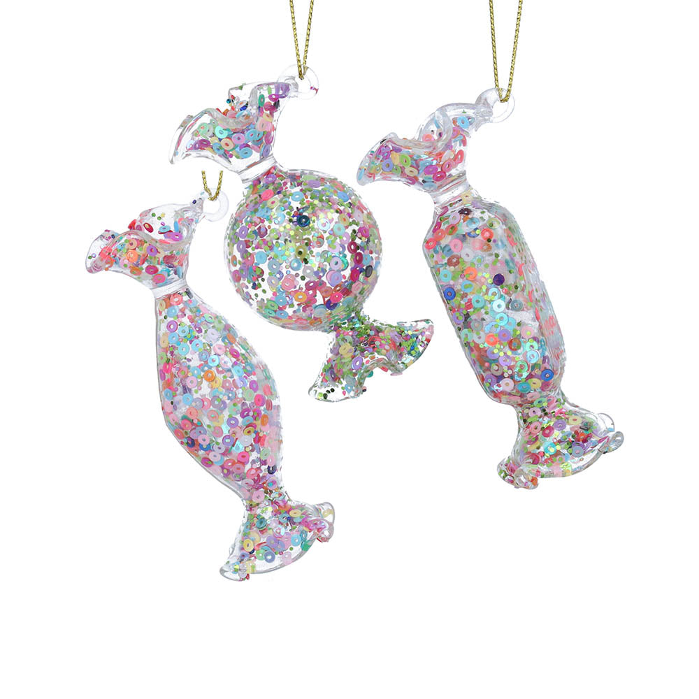 Sweet with Iridescent Sequins Glass Decoration