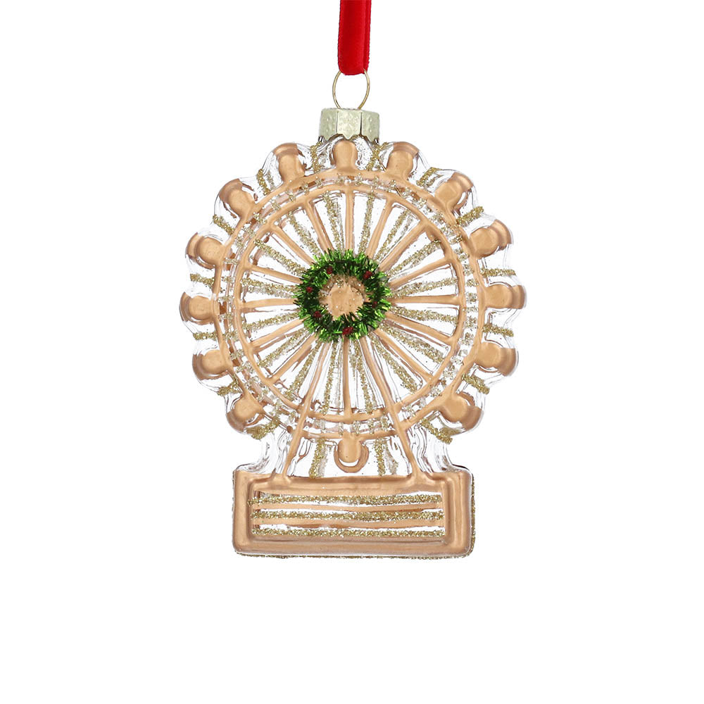 Gold/Clear Glass London Eye Decoration