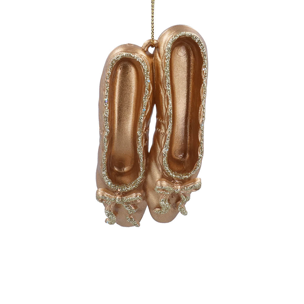 Gold Acrylic Ballet Shoes Decoration