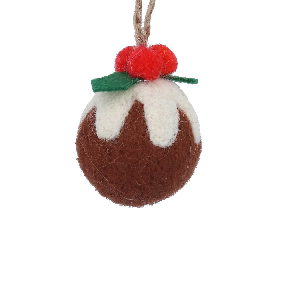 Christmas Pudding Wool Decoration