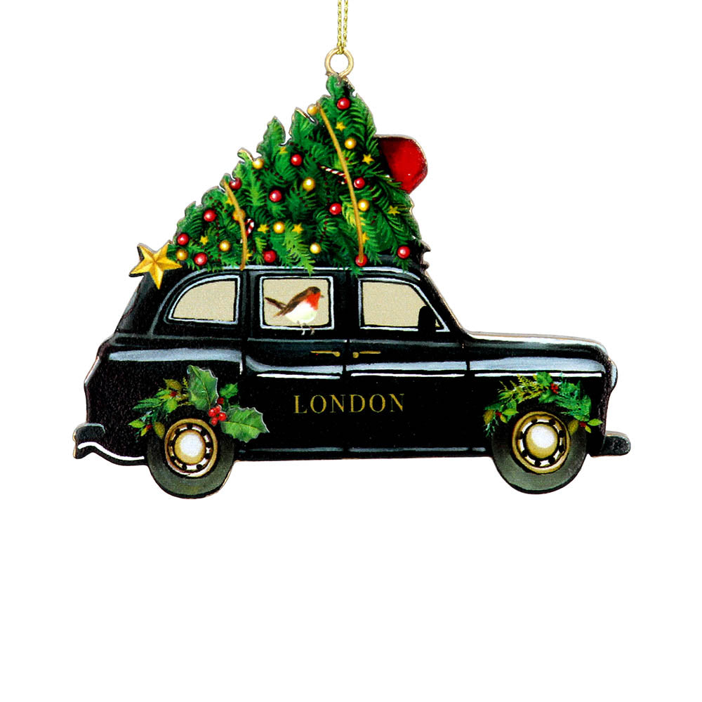 London Taxi with Tree Wooden Decoration