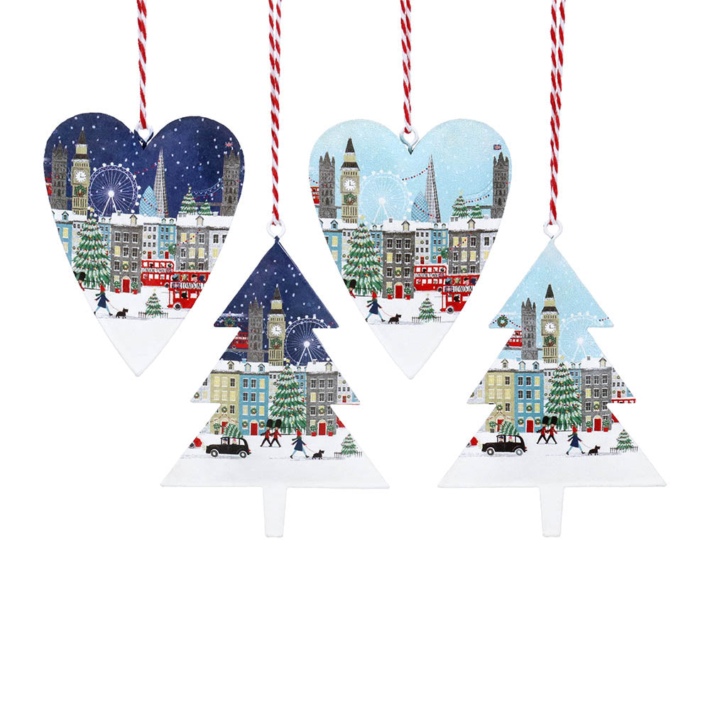 London Scene Tin Heart Decoration