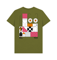 Moss Green Printed T-shirt Back