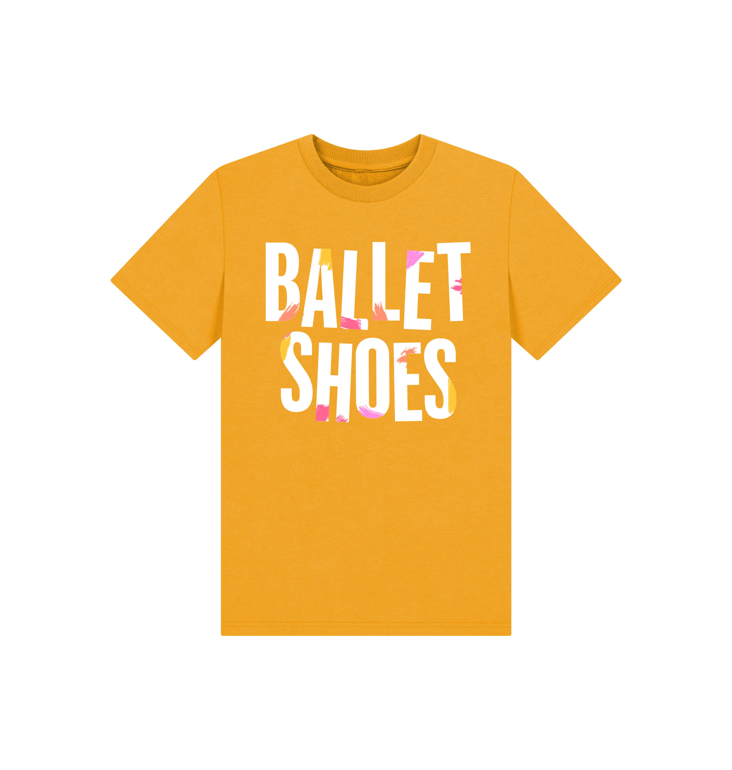 Mustard Printed Kids T-Shirt Front