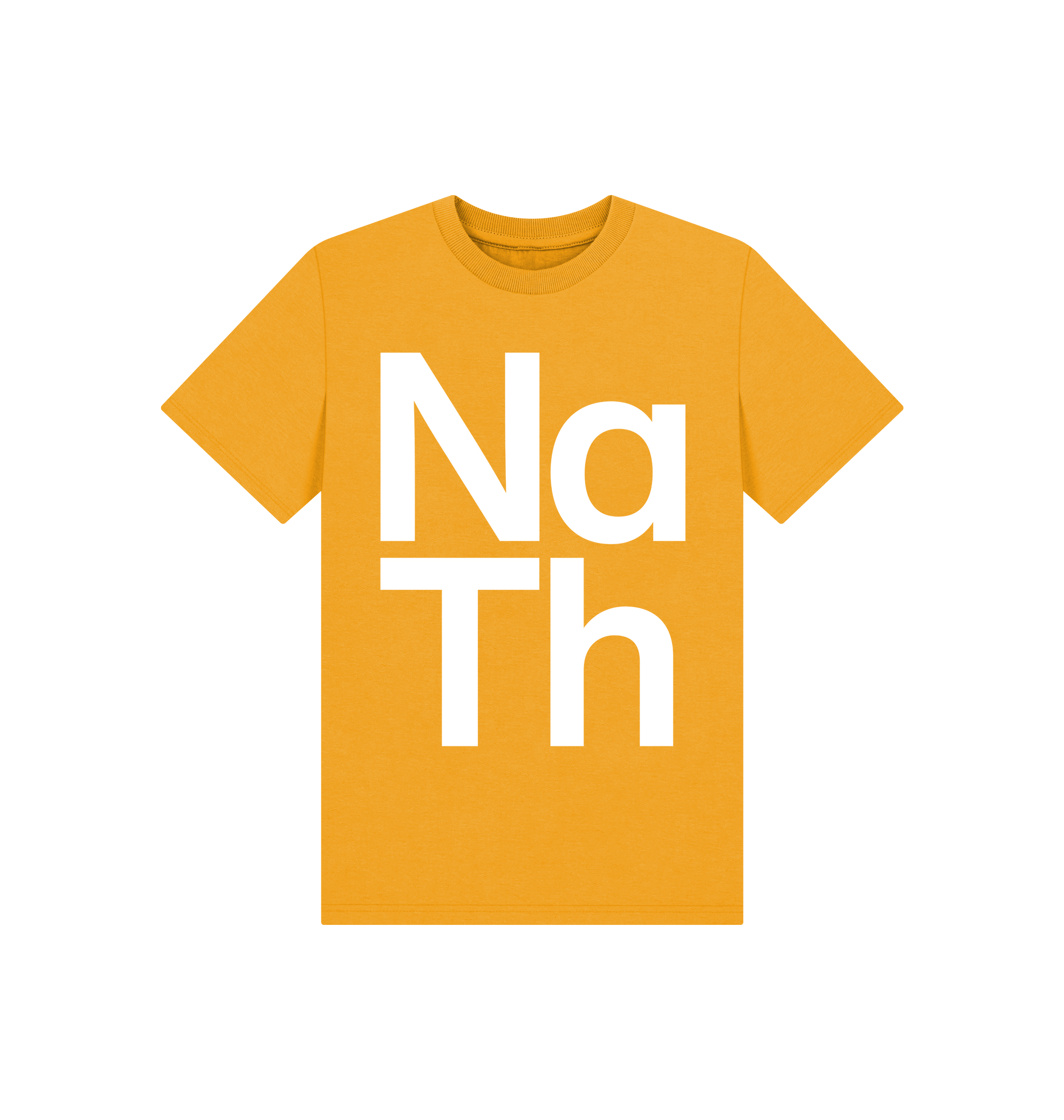 Mustard Printed Kids T-Shirt Front