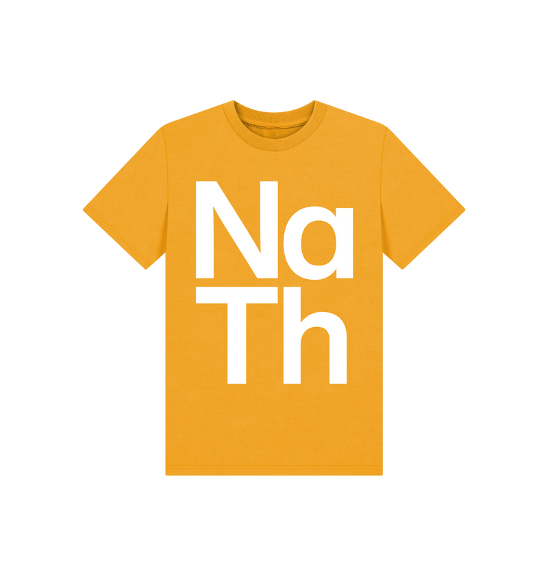 Mustard Printed Kids T-Shirt Front