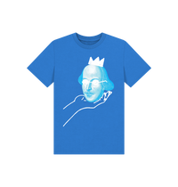 Bright Blue Printed Kids T-Shirt Front