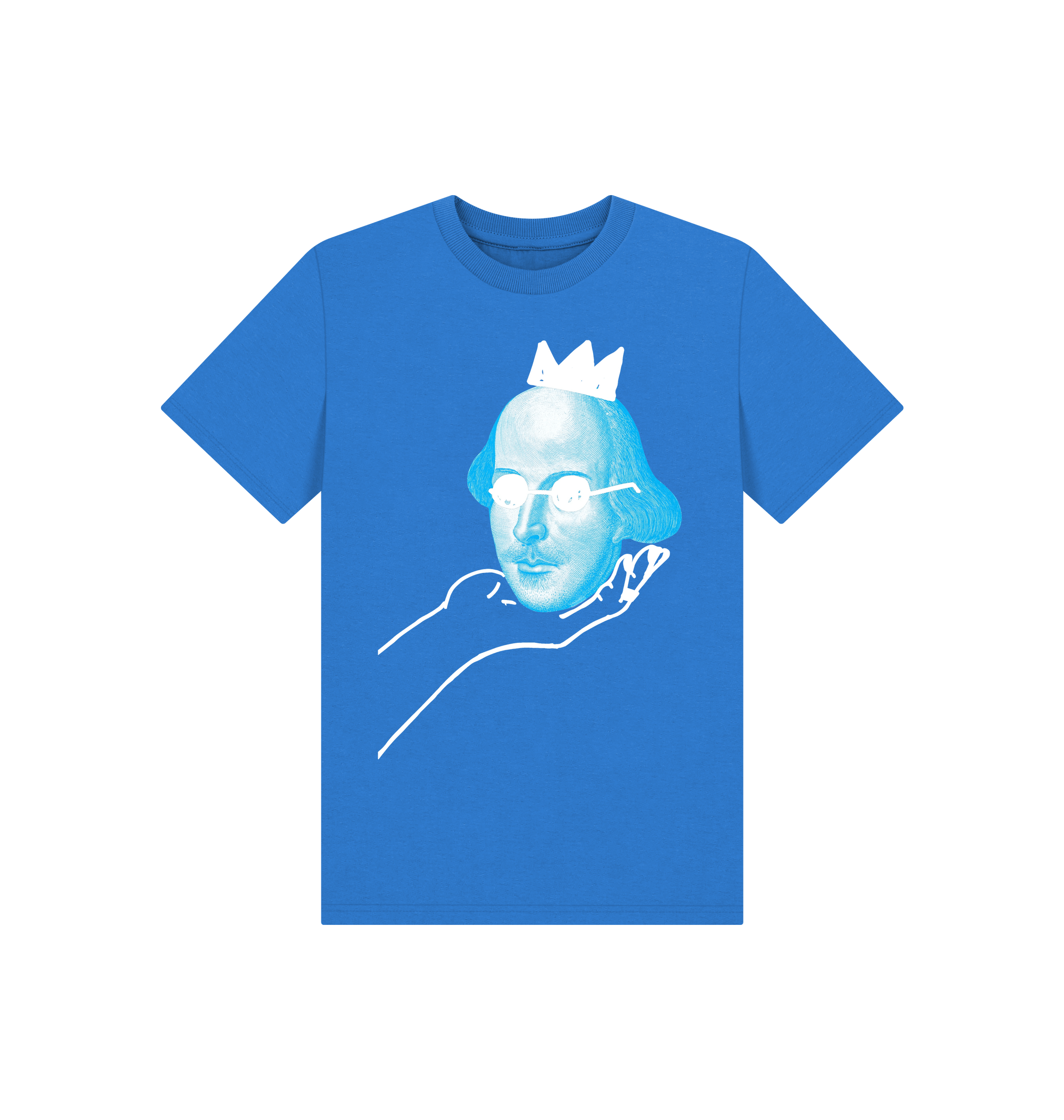 Bright Blue Printed Kids T-Shirt Front