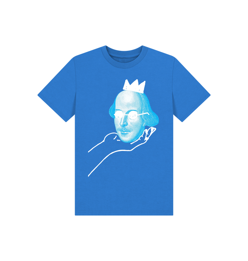 Bright Blue Printed Kids T-Shirt Front