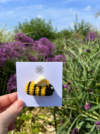 Crochet Bee Brooch