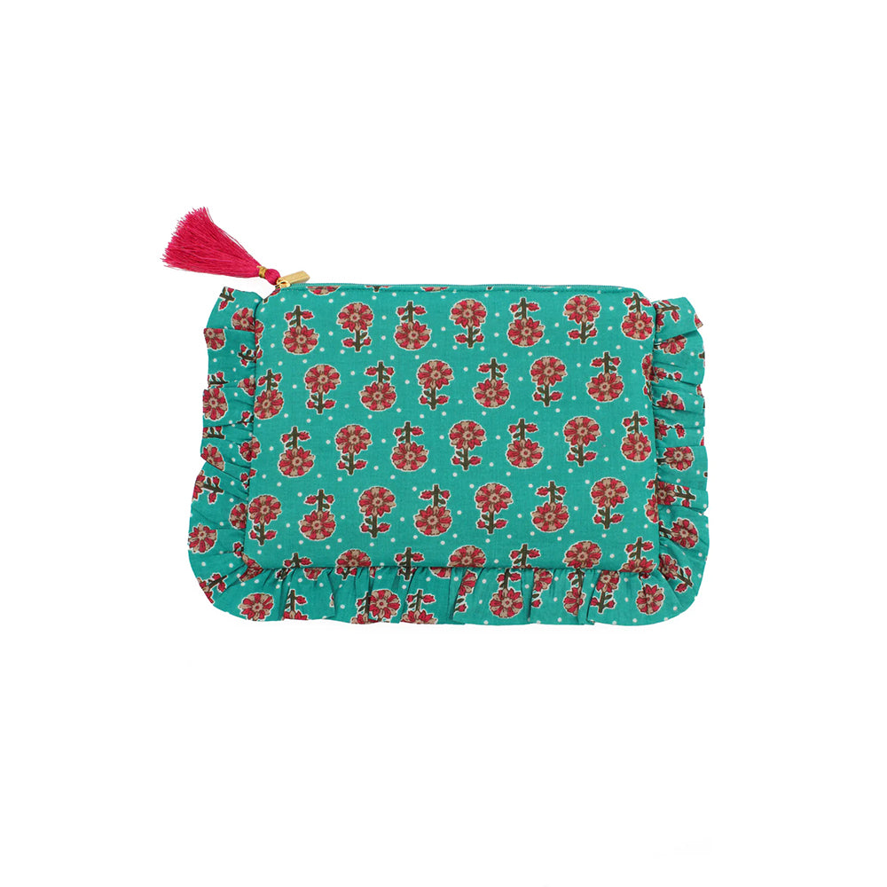 Blue Frill Pouch