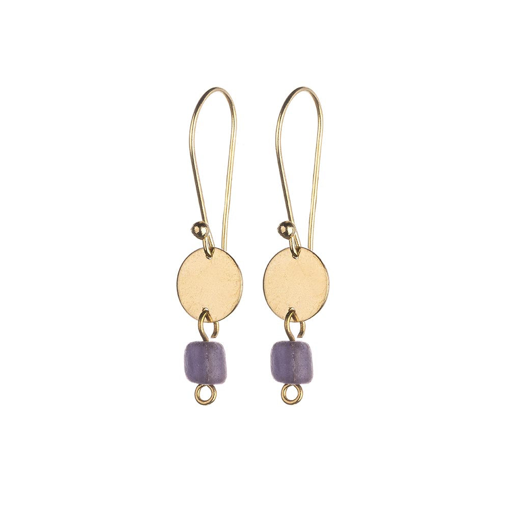 National Theatre Beaded Purple Double Earrings