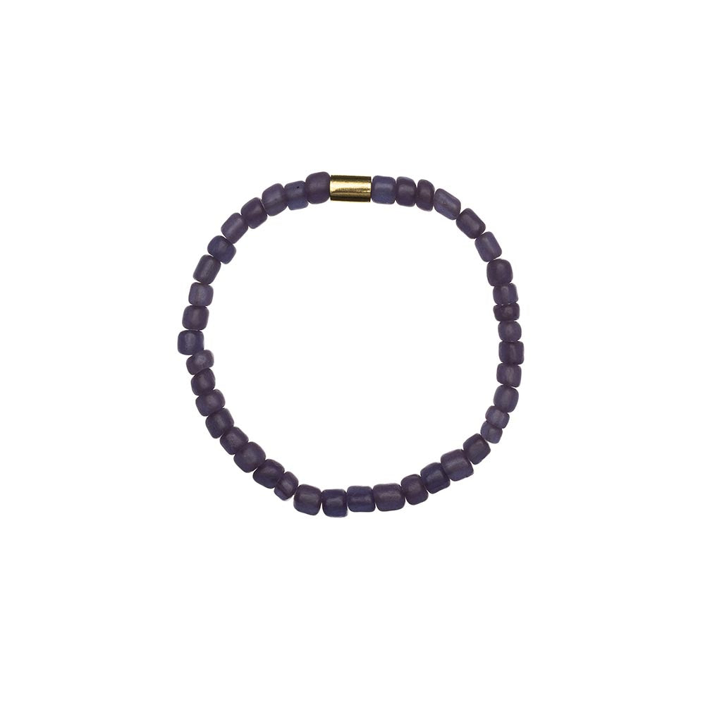 National Theatre Purple Beaded Brass Bracelet