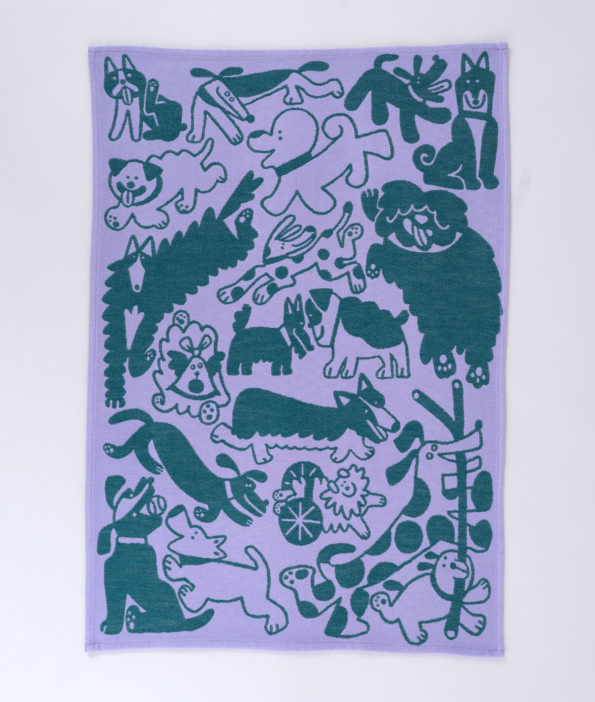 Dogs Day Out Tea Towel - Purple