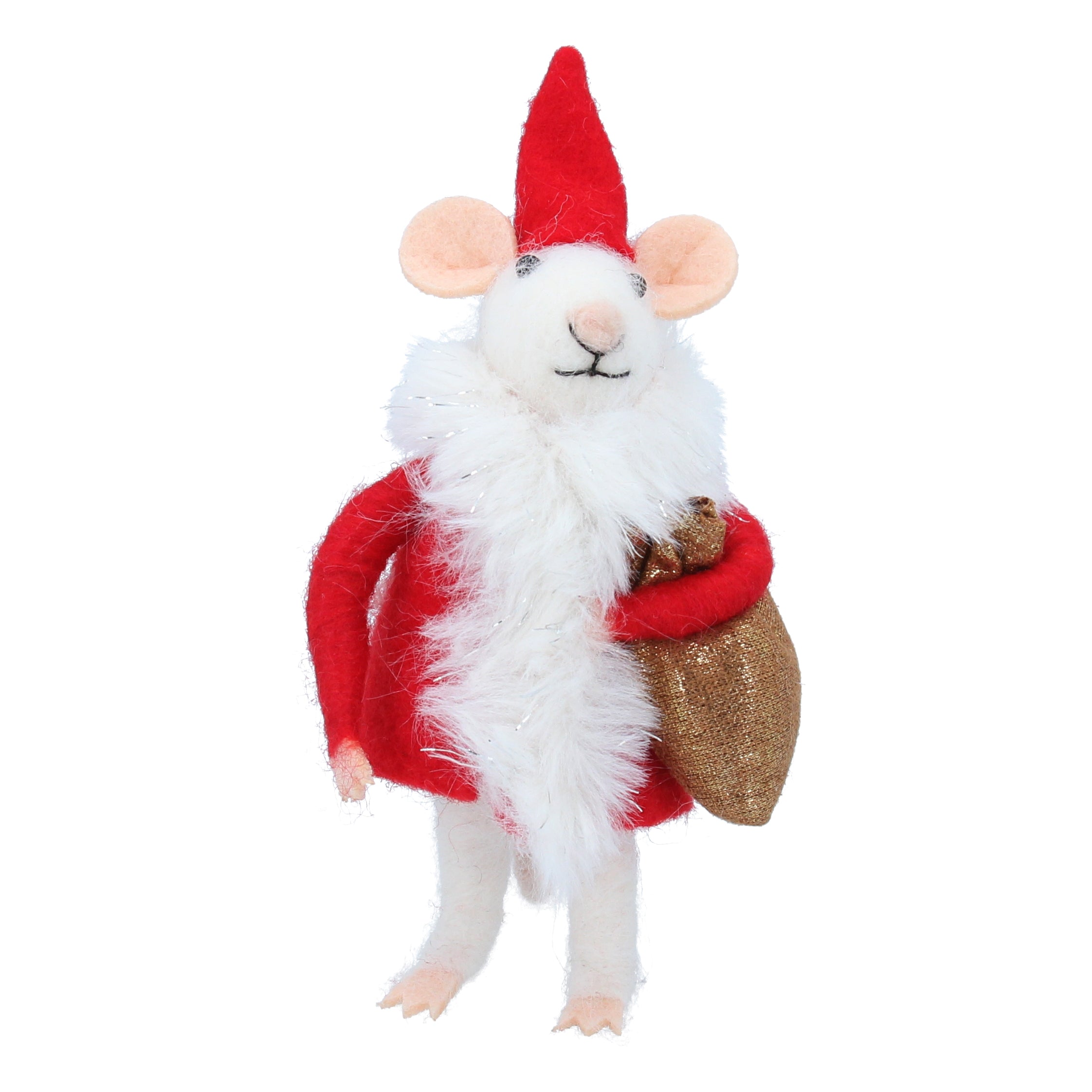 Mouse in Santa Outfit Decoration