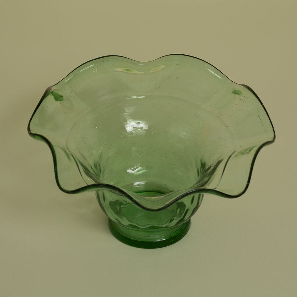 Anna - Green Fluted Glass Bowl