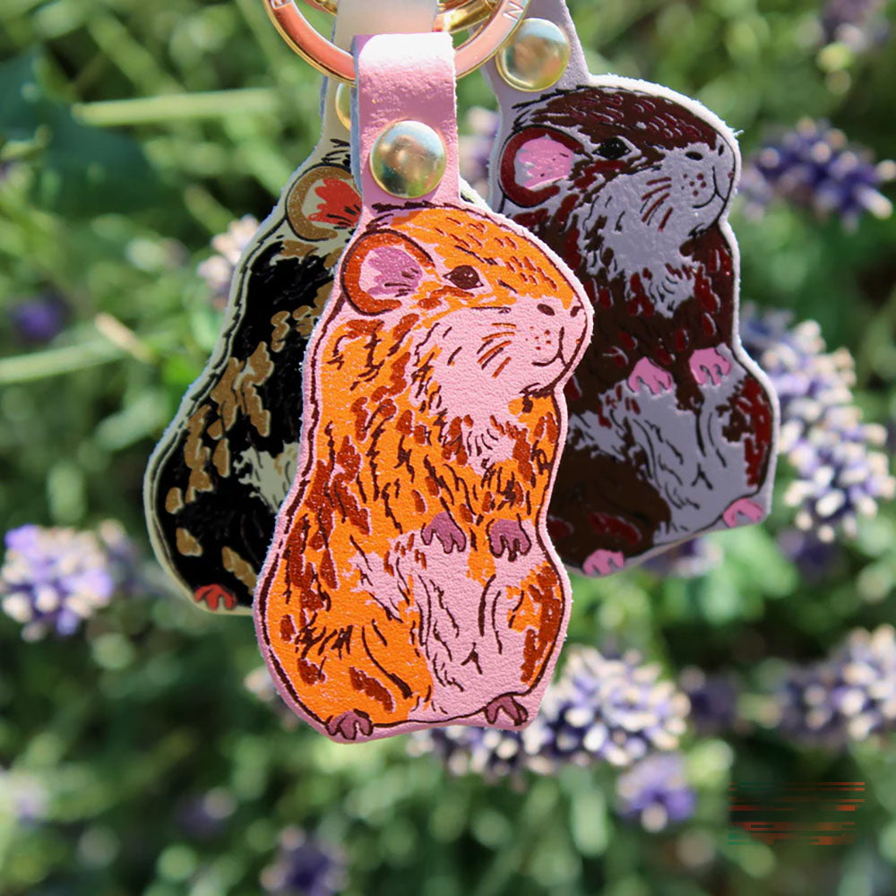 Leather Guinea Pig Keyring