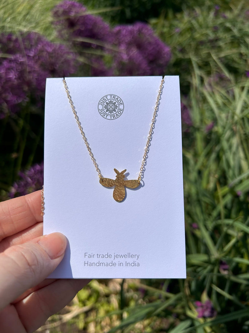 Hammered Bee Necklace