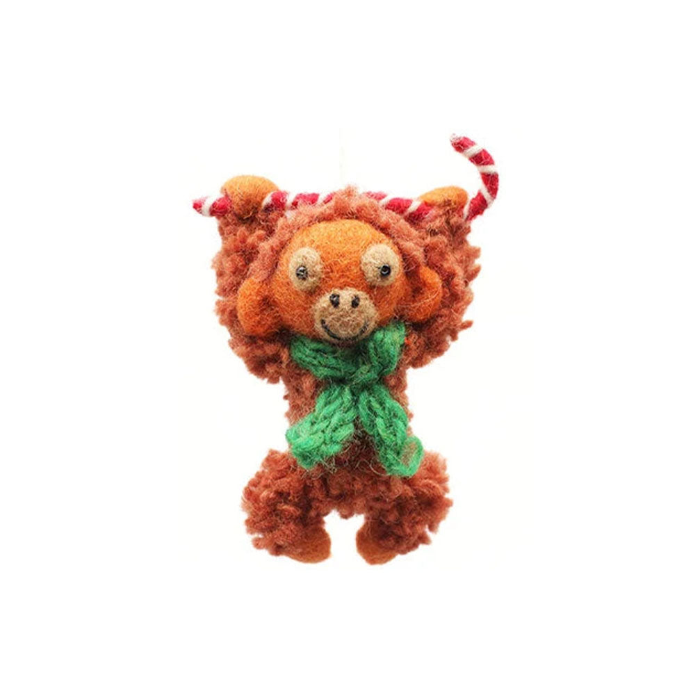 Orangutan with Candy Cane Decoration