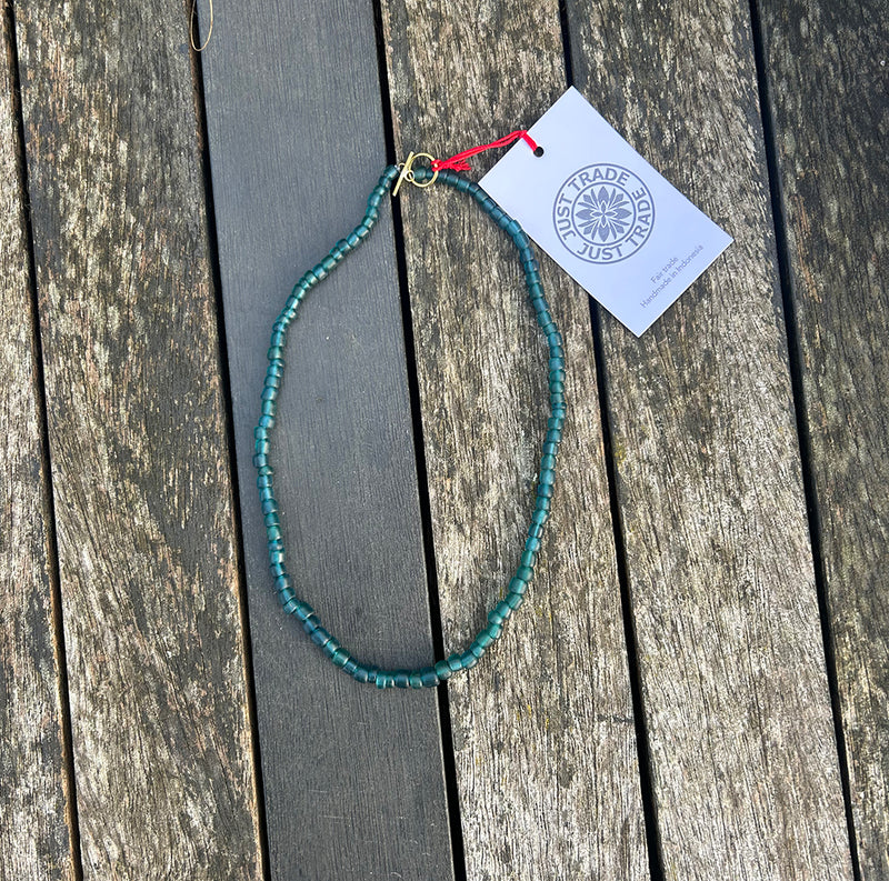 Egyptian Beaded Necklace - Teal