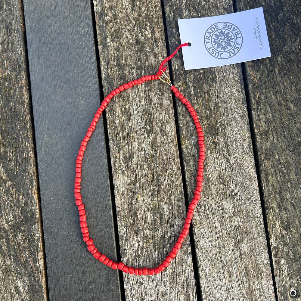 Egyptian Beaded Necklace - Red