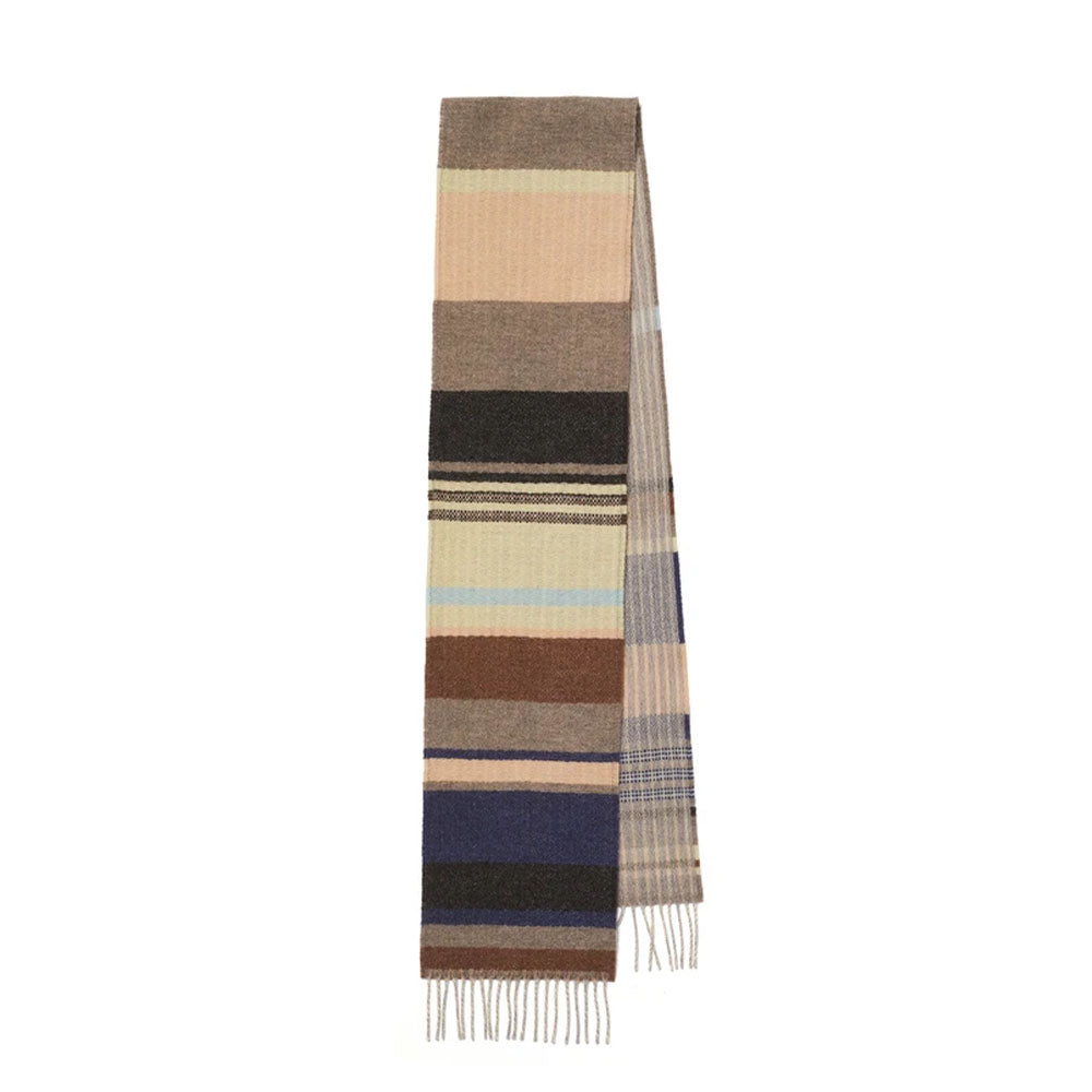 Lambswool Striped Scarf - Oyster