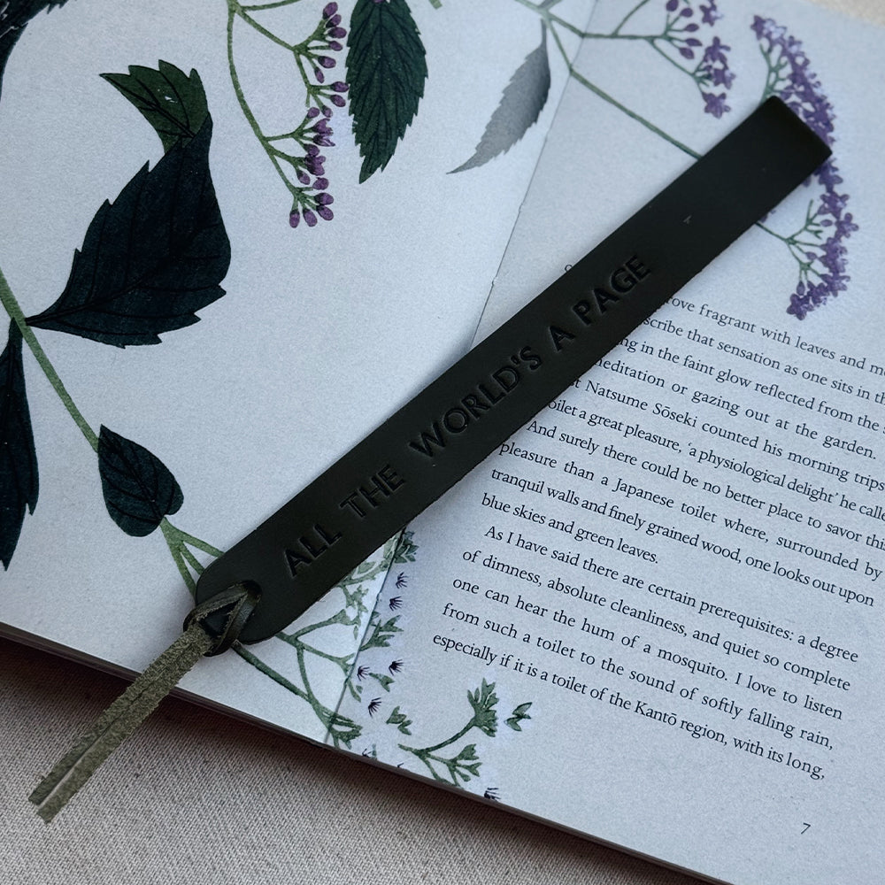 All The World's A Stage Leather Bookmark
