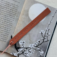 All The World's A Stage Leather Bookmark