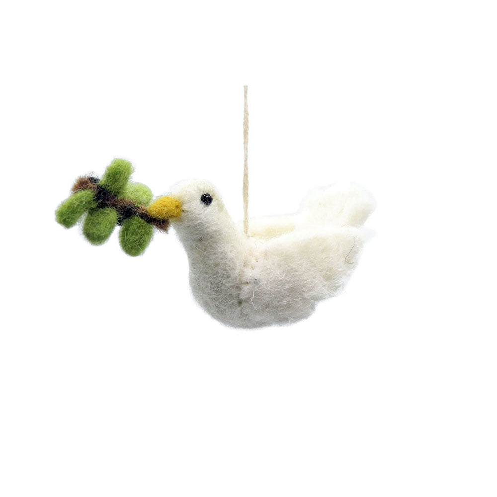 Mini Turtle Dove with Olive Branch Decoration