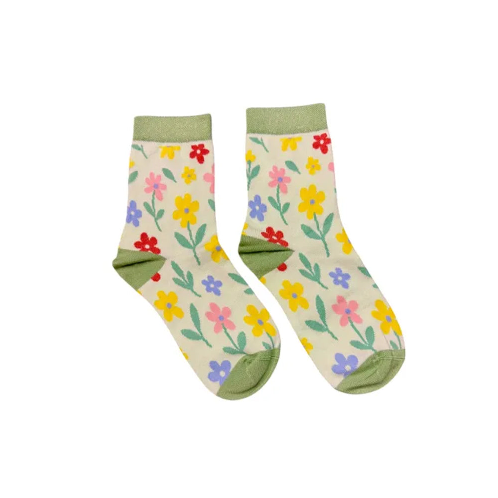 Mint Daisy Bamboo Socks