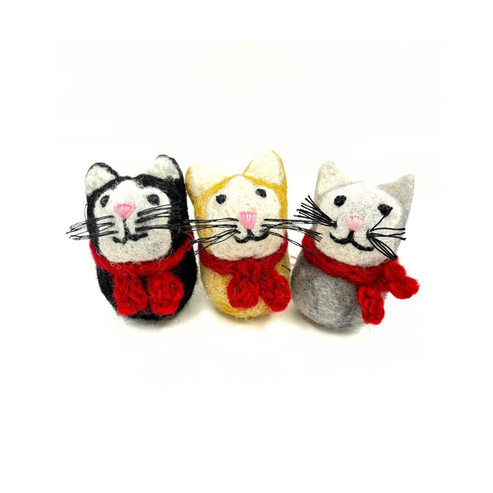 Cat with Scarf Felt Decoration