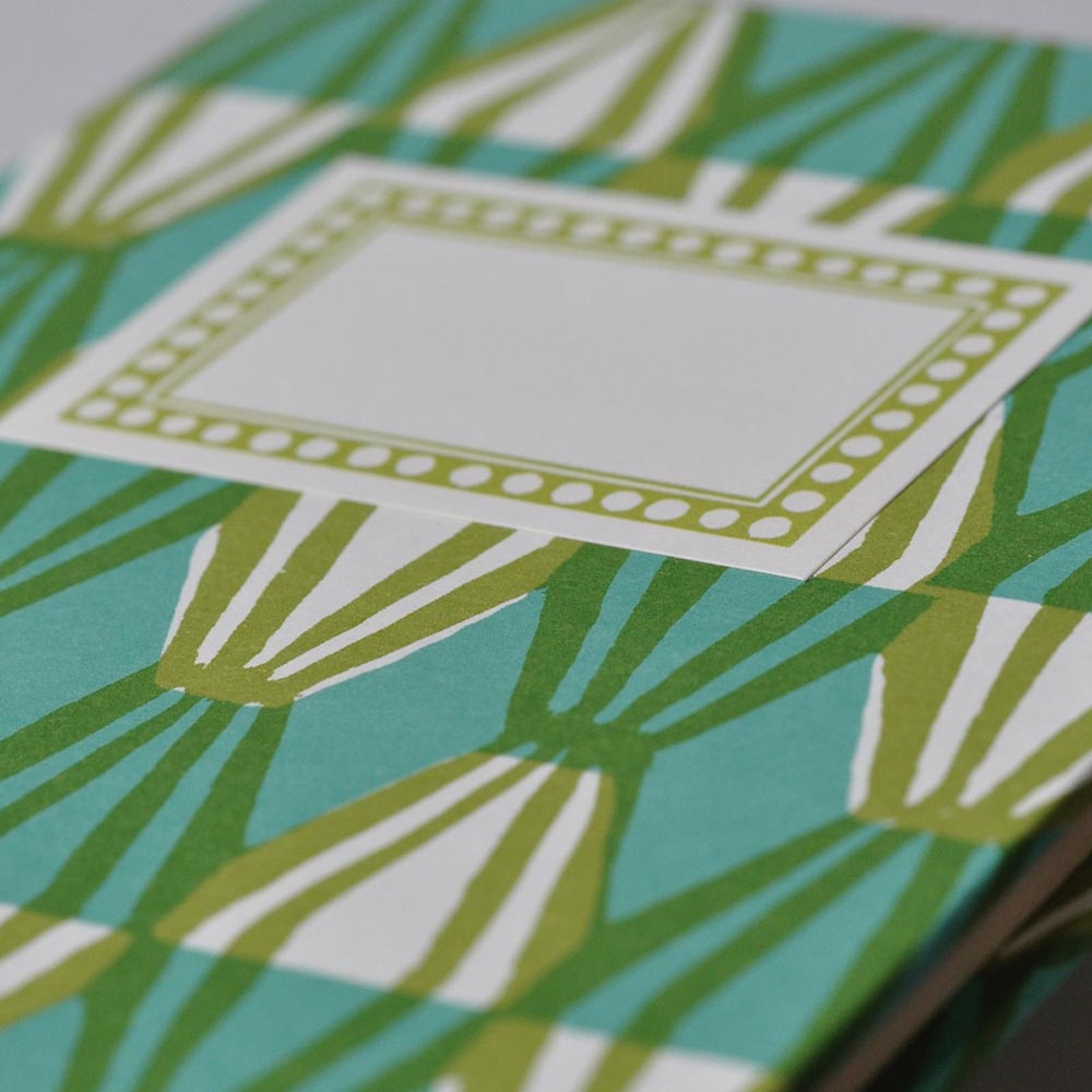 Green and Turquoise Threadwork Notebook - A5