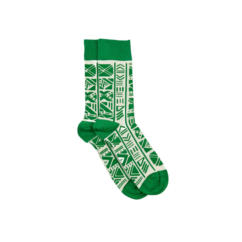 Bogolan Green Socks - Large