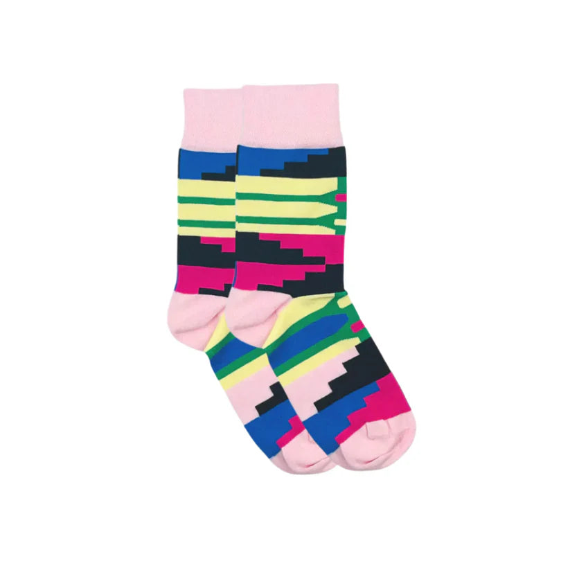 Kente Pink Socks - Large